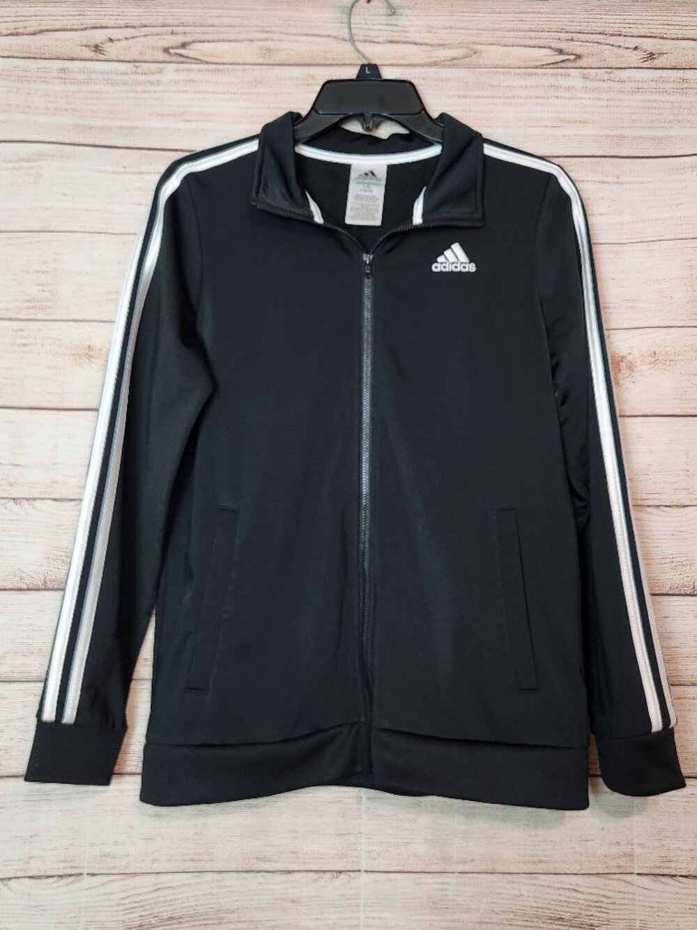 adidas Essentials Men's Track Zip Jacket Classic Style Black White Size Large
